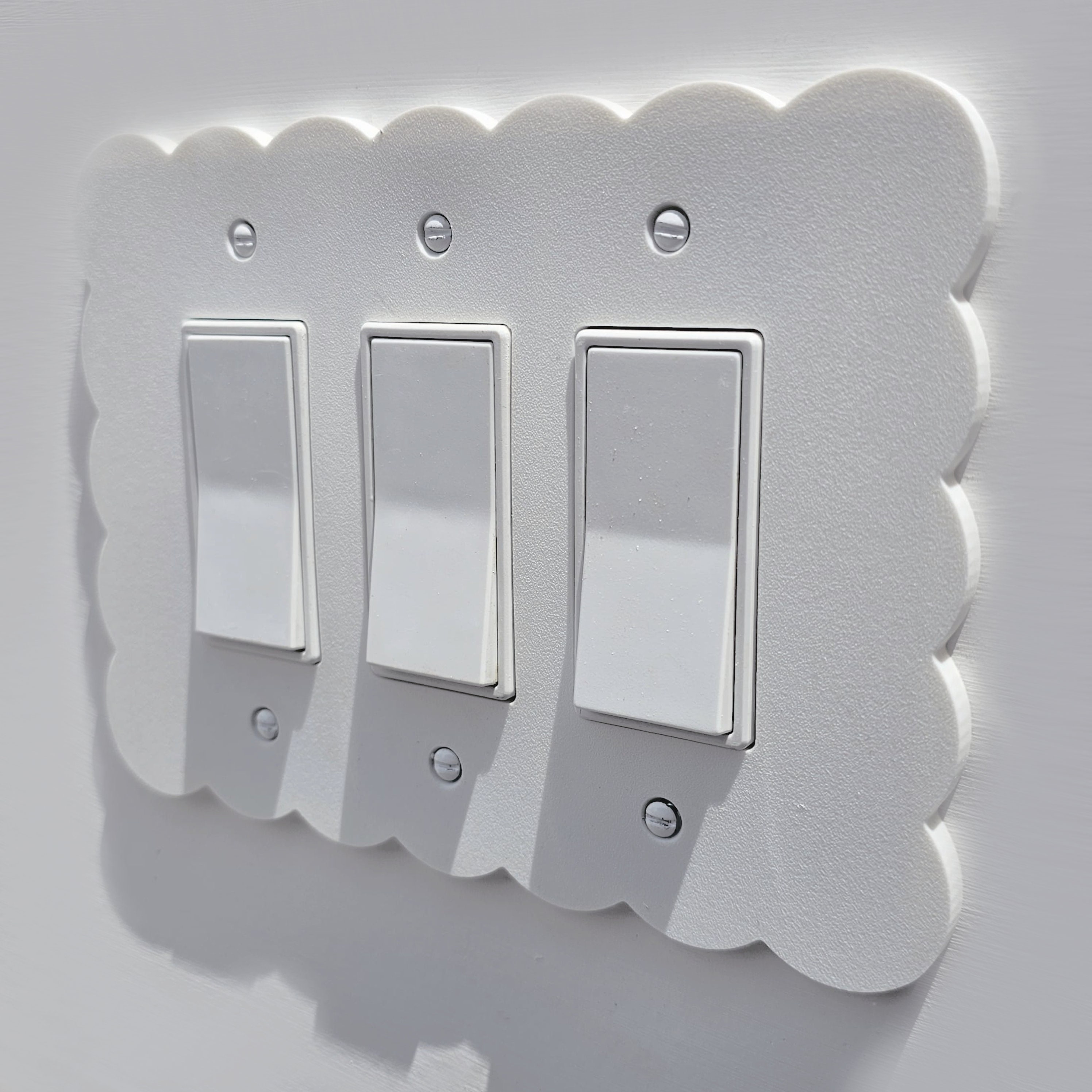 Pastel White Cloud Light Switch Cover Triple Rocker Custom Design ...