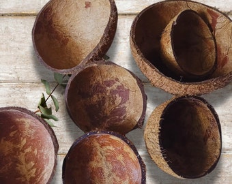 natural coconut shell halves for candle, beads, jewelry, ornaments, craft , buttons, ear rings, necklace making, natural home decor