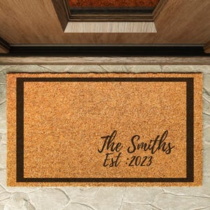 Personalized Family Name Coir Doormat  Custom Welcome Mat for Home Decor, Housewarming Gift for New Home,Gift for Neighbors,Wedding gift