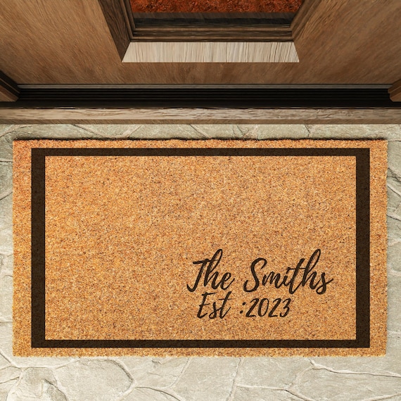 Personalized Family Name Coir Doormat  Custom Welcome Mat for Home Decor, Housewarming Gift for New Home,Gift for Neighbors,Wedding gift