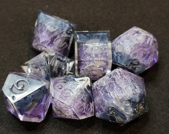 Darkness' Cold Breath - Sharp Edge Resin Dice for Tabletop Role Playing Games (RAW)