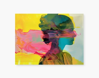 Surreal Woman Portrait | Conceptual Wall Art | Colorful Girl Portrait Print | Surreal Woman Art Poster | DIY Wall Gallery | Instant Download