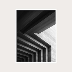 Geometrische Architektur Fotografie: Schwarz weisse Wand Kunst (Digitaler Download)