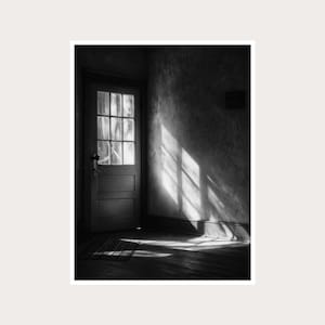 Rustic Interior Door Fine Art Photography: Black and White Wall Art (Digital Download)