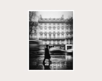 Parisian Street Fine Art Photography: Black White Wall Decor (Digital Download)