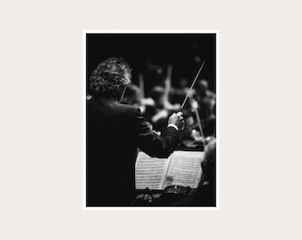 Orchestra Conductor Fine Art Photography: Black White Wall Decor (Digital Download)