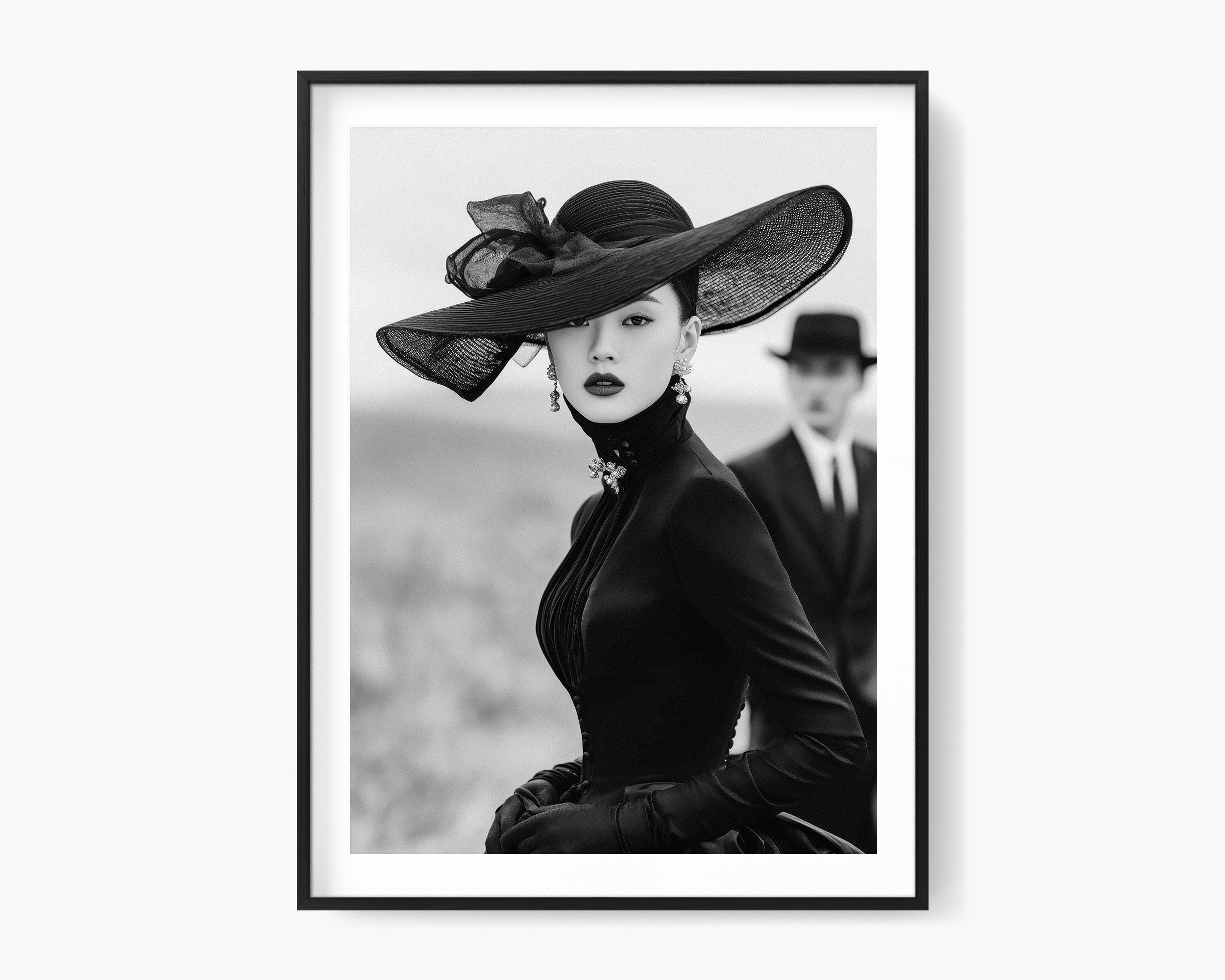 Mysterious Woman With Hat Print - Etsy display picture 1