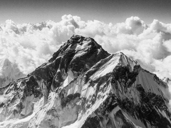 Mount Everest Fine Art Photography: Black White Wall Decor