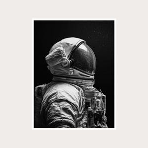Astronaut Profile Fine Art Photography: Black and White Wall Art (Digital Download)