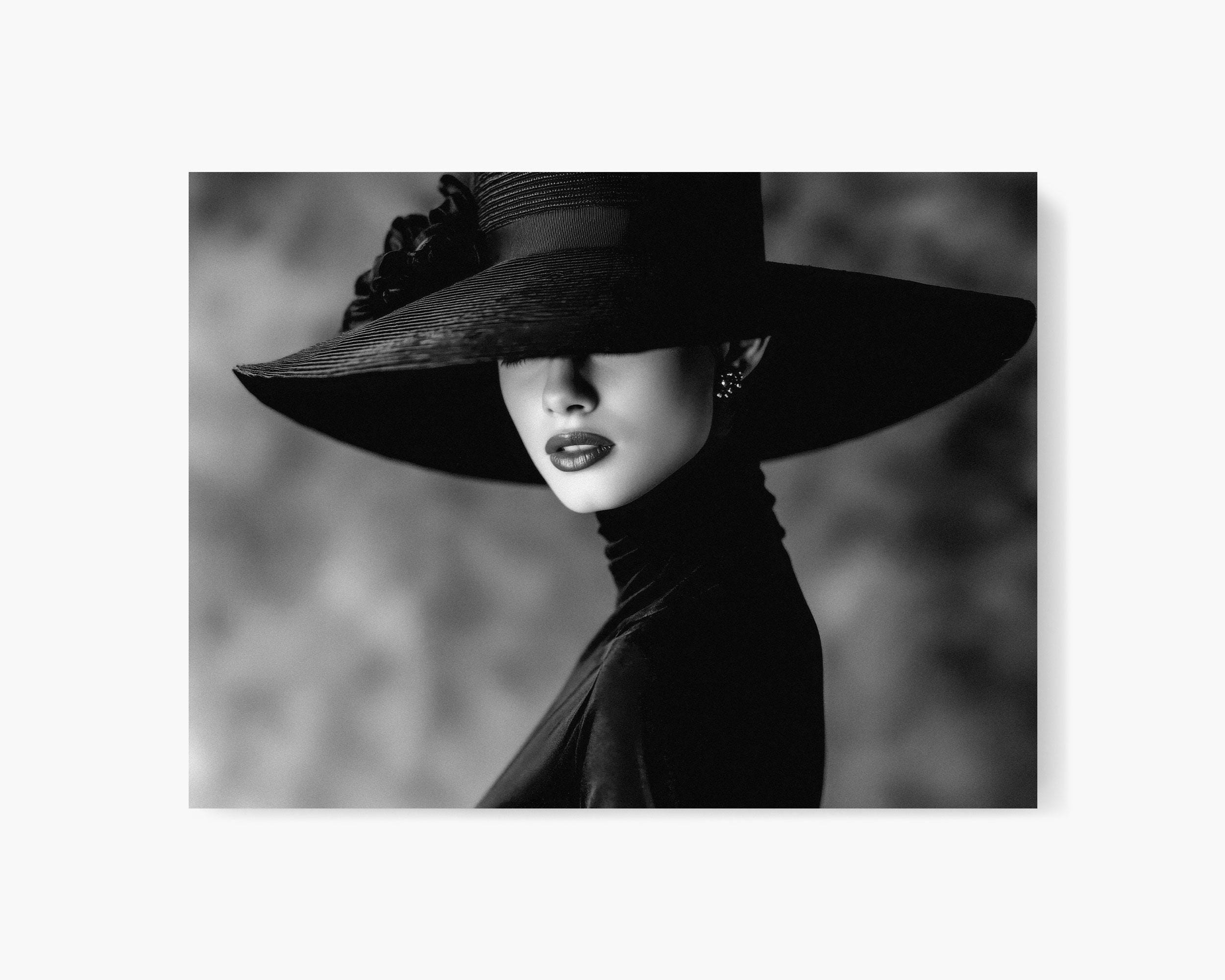An Elegant Woman in a Large Hat Photo: Classic Black & White  display picture 3