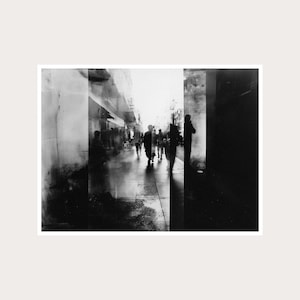 Abstract Street Scene Fine Art Photography: Black White Wall Decor (Digital Download)