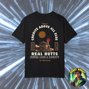 Star Wars Hutt-kartelshirt, tweelingzonsondergang op Tatooine, Hutt Clan-logo, uniseks, cadeau voor fans, gamer