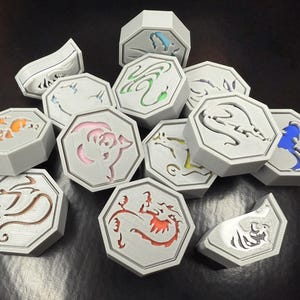Jackie Chan Adventures - 12 Magic Talismans - 33mm/1.3 in wide and 7.6mm/0.30in