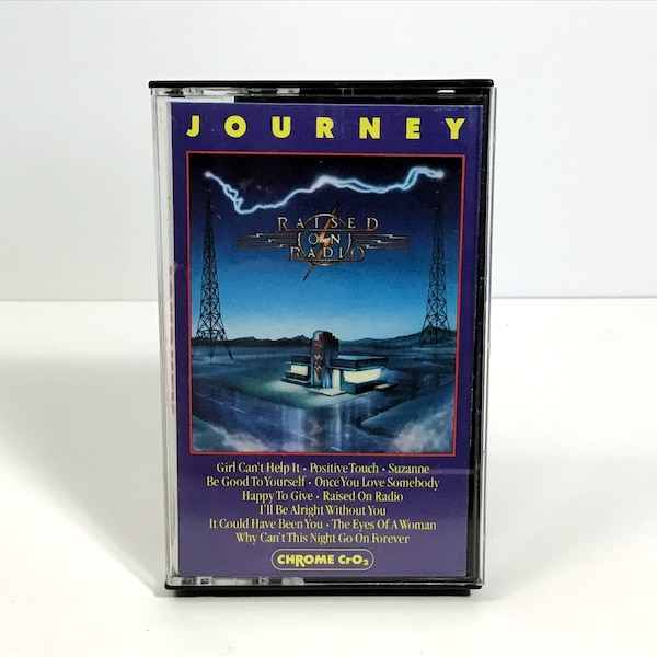 Journey - Raised on Radio - Vintage 1986 Cassette Chrome Tape, Columbia Records - 80s Pop Rock, Suzanne, Steve Perry, Classic Rock