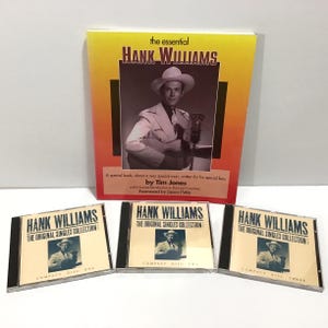 Hank Williams - Book + 3 CD Compilation Set / The Original Singles Collection 1990 PolyGram Records - Essential Hank Williams Softcover