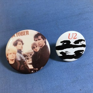 Vintage U2 Boy & October Pins - Early 80s Music, Irish Post Punk, College Rock, Alternative Music, Collectible Pins, Rock Music Memorabilia