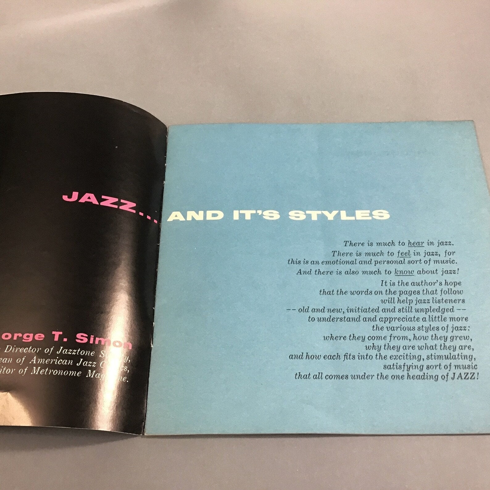 Jazz and Its Styles - George T. Simon - Vintage 1950s Jazztone