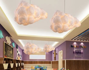 Cloud Chandelier Restaurant Lamps Modern White Floating Cloud Pendant Light Dining Room Hanging Lamp Kitchen Island Decor Light Personalized