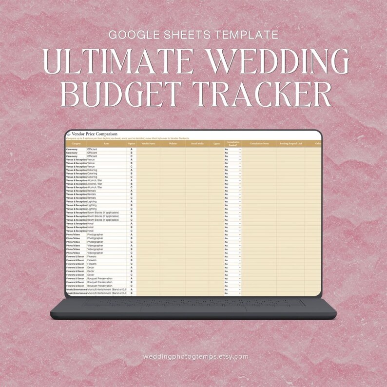 Ultimate Wedding Budget Tracker | Google Sheets Planner (digital ...