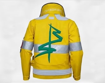 Cyberpunk 2077 Edgerunners David Martinez Yellow Gaming leather Jacket