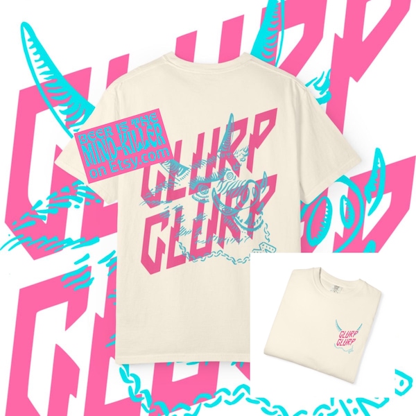 GLURP GLURP, produtos do Carl, o Explorador de Masmorras, Comfort Colors, camiseta unissex tingida em peça.