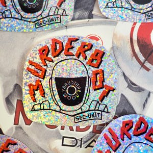 Murderbot Diaries Merch, Sanctuary Moon, Glitter Sticker, 2.5”, Free US Shipping