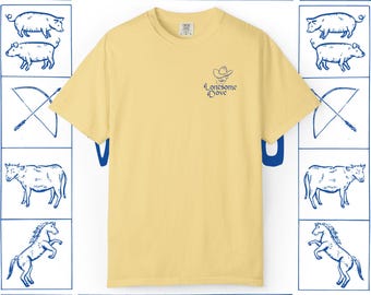 Mercancía de Lonesome Dove, colores cómodos, camiseta unisex teñida en prenda