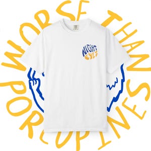 Tawny Man-trilogie, Nighteyes-merchandise, Worse Than Porcupines, comfortabele kleuren, uniseks kledingstukgeverfd T-shirt