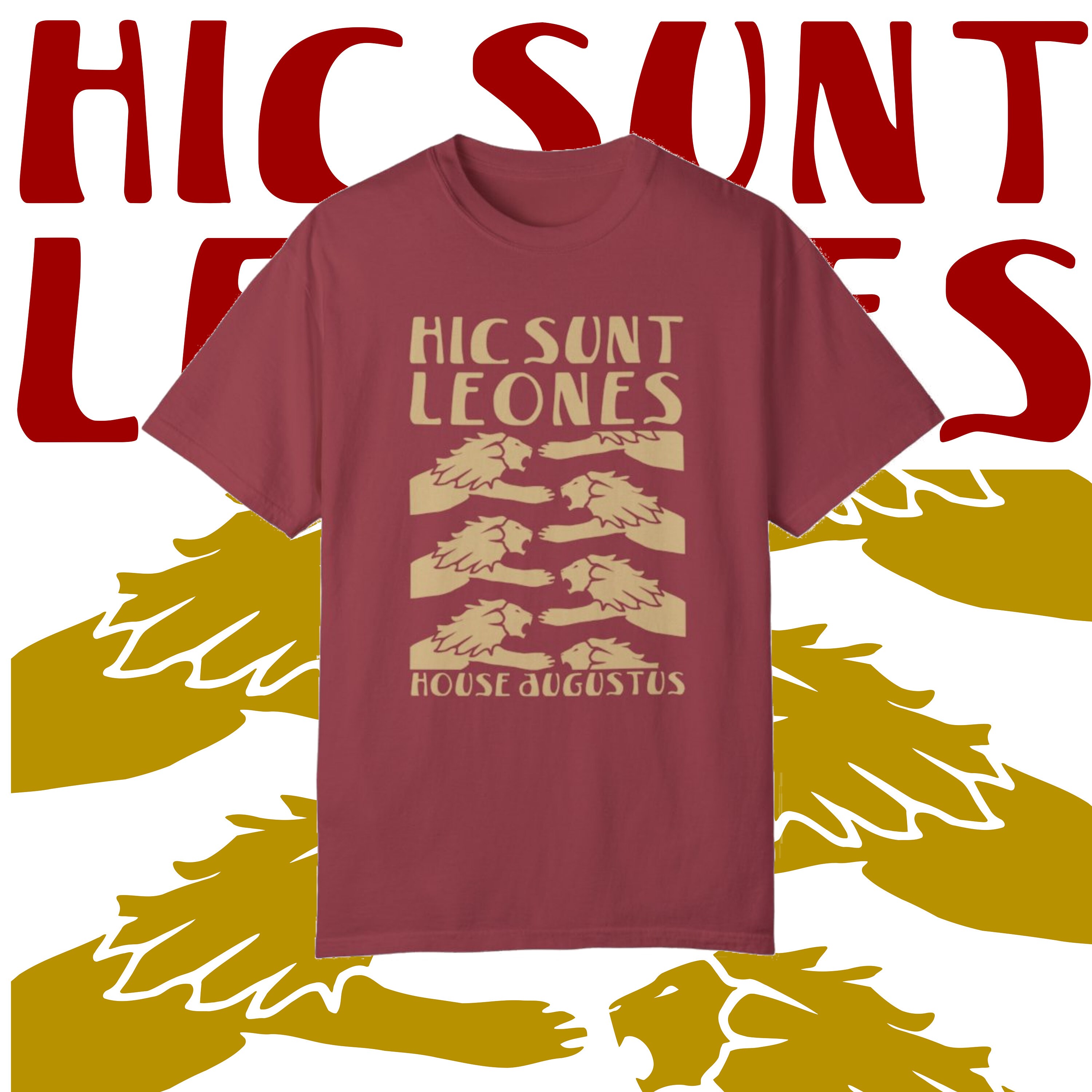 Hic Sunt Leones, Red Rising Merch, House Augustus, Comfort Colors Unisex Garment-Dyed T-shirt