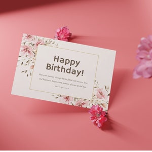 Cartão de aniversário fofo personalizado com nome, cartão de aniversário com nome, para amigo, monograma