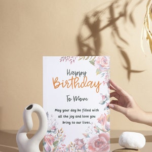 詩付きのお母さんへのかわいい誕生日カード、愛情のこもったメッセージ付きの母の誕生日カード、娘/息子からのママへの誕生日カード