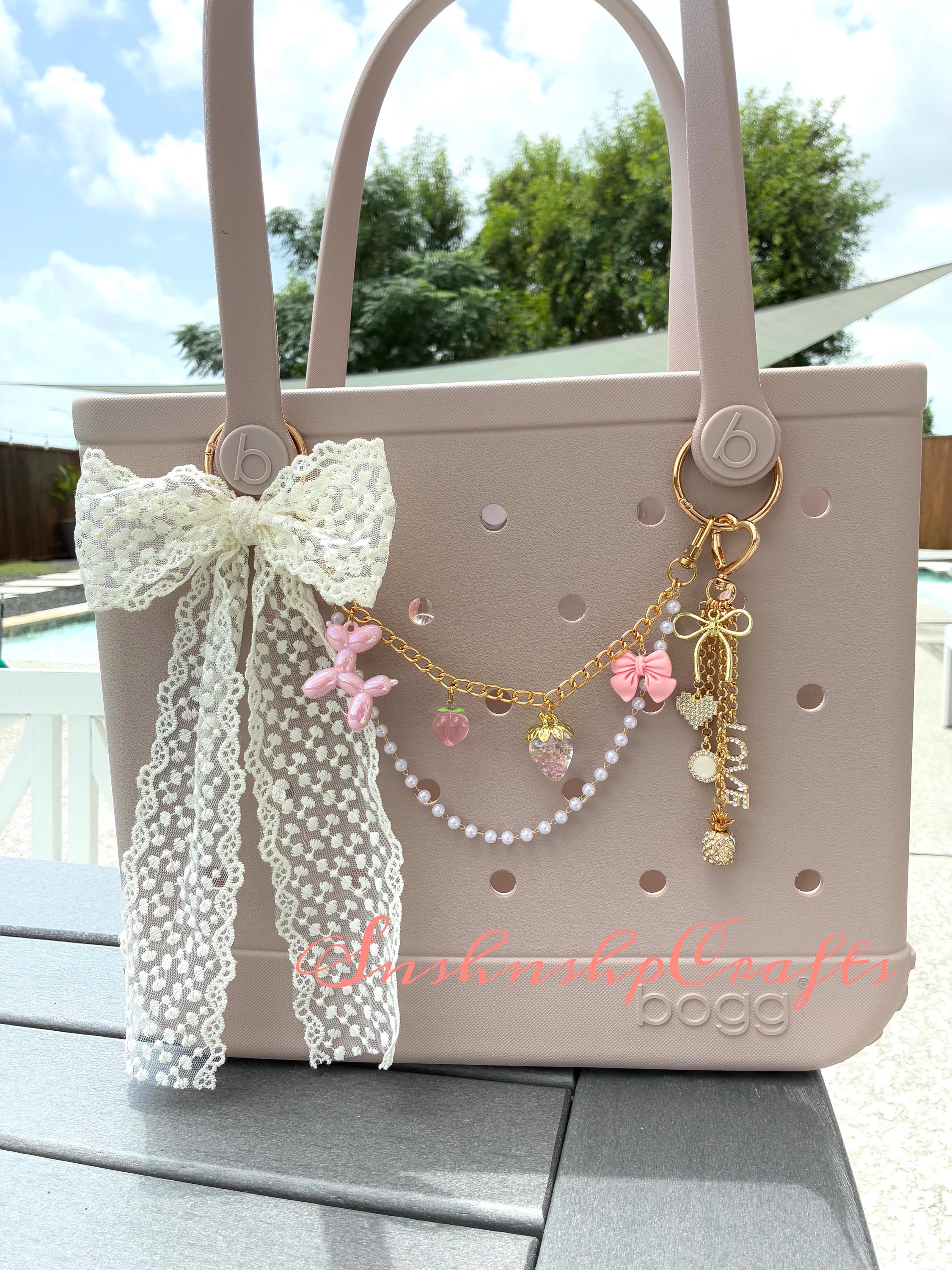 Large Lace Ribbon Bow Keychain