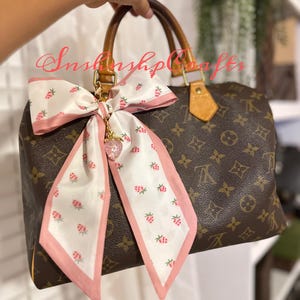 Pink Strawberry Bow Keychain