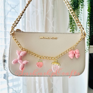 Ballon Dog Strawberry Charm Chain Bag Accessory