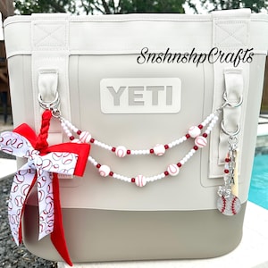 Baseball Silikon Perlen Doppel Kette Tasche Accessoire Geldbörse Einkaufstasche Yeti Camino Bogg Bag Zubehör