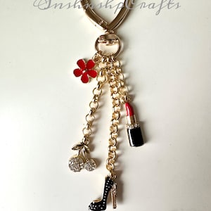 Luxury Red Fashion Cherry Keychain Purse Accessory