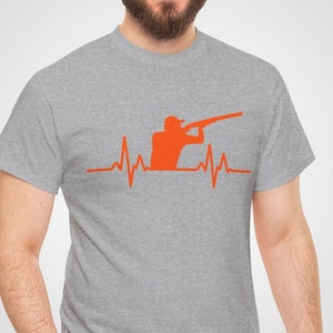 Shotgun Lover Unisex Tee Shooting Sport Clay Target Shirt Heartbeat Skeet Trap Shooting Gift Sporting Clay T-shirt Shotgun Pulse Tee