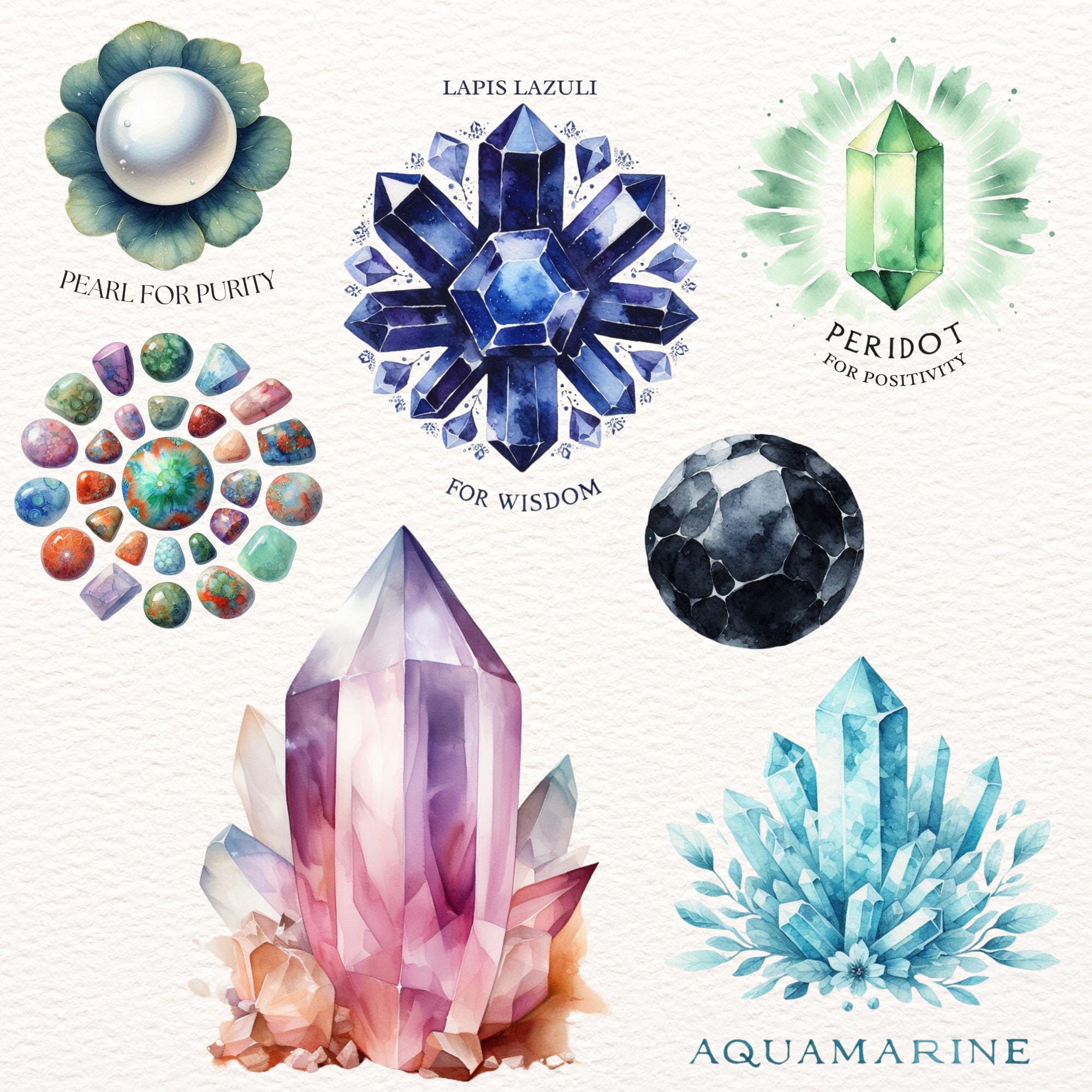 Transparent Stone Sticker CRYSTALS & GEMSTONES PNG Sticker Pack, Precropped Digital Sticker Book ...