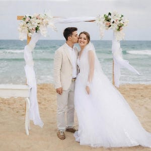 Rektangulär träbröllopsbåge, hopfällbar