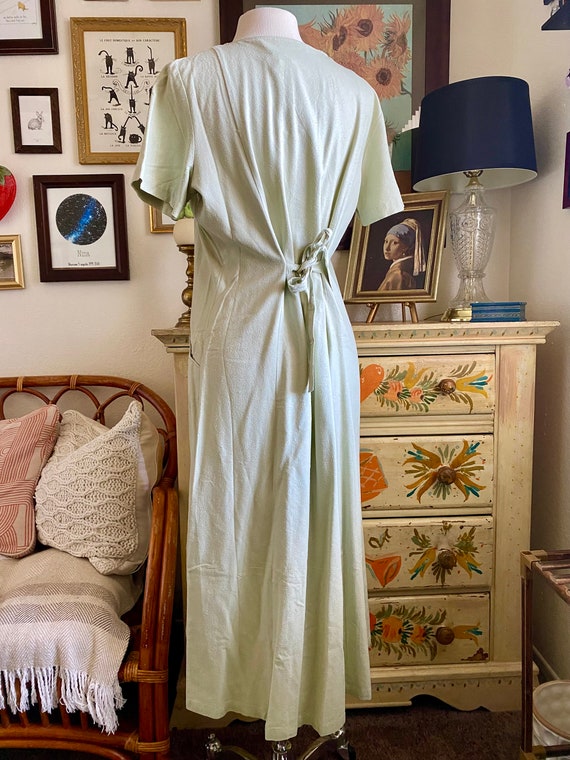 Vintage 90’s Green Silk Maxi Dress Size L - image 4