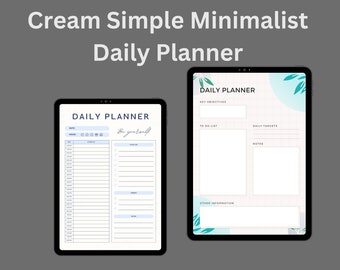 Cream Simple Minimalist Daily Planner