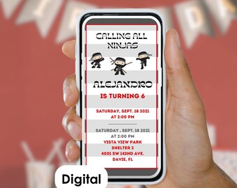 Digital Ninja Party Invitation