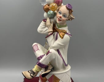 Vittorio Sabadin Capodimonte Pierrot Figurine: Vintage Italian