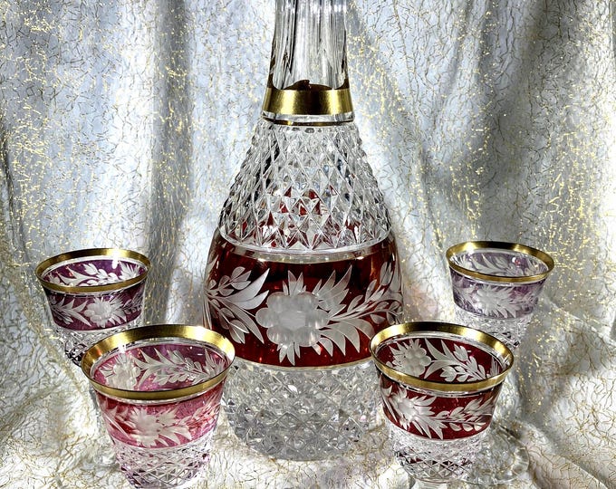 Czech Ebling & Reuss Marchioness Blown Crystal Wine Decanter With ...