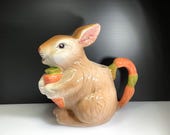 Easter Bunny Pitcher/Planter with Carrot Handle