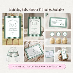Golf-Babypartyeinladung, neu im Club druckbare Einladung, bearbeitbare Canva-Baby Sprinkle-Vorlage, kleiner Putter ist auf dem Weg Bild 11