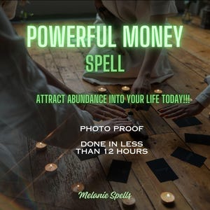 POWERFUL MONEY SPELL, Attracts Money And Abundance, Wealth Prosperity Spell, Get Rich Spell, Fast Money Charm, Lottery Spell, Same day