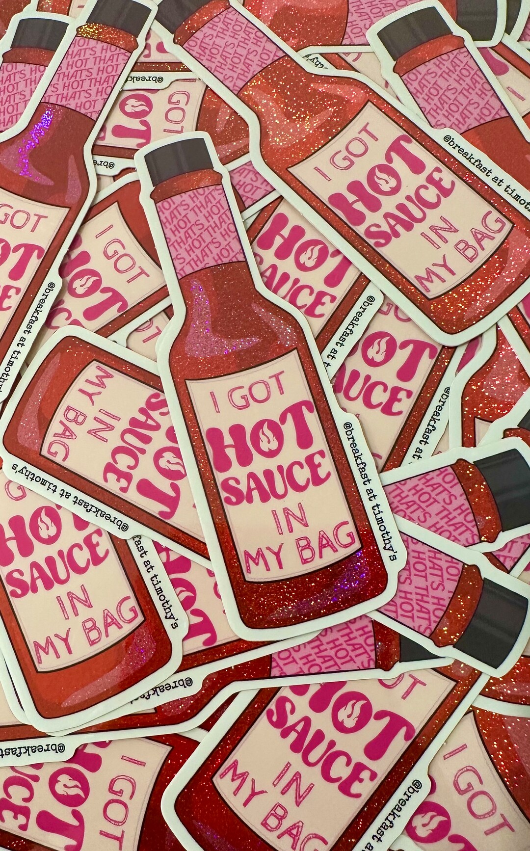 Hot Sauce Glitter Pink Vinyl Sticker– Bachelorette Party Favor – Laptop ...