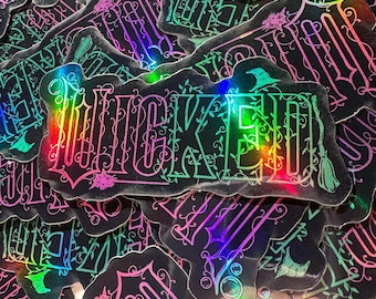 Wicked Inspired Metallic Sticker: Broadway Elphaba Witch Logo