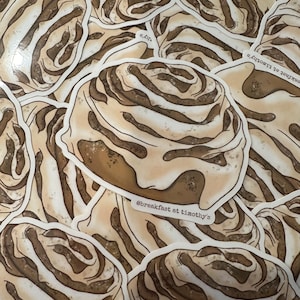 Sticker en vinyle pour pâtisserie dessert à la cannelle Fika Food Snack